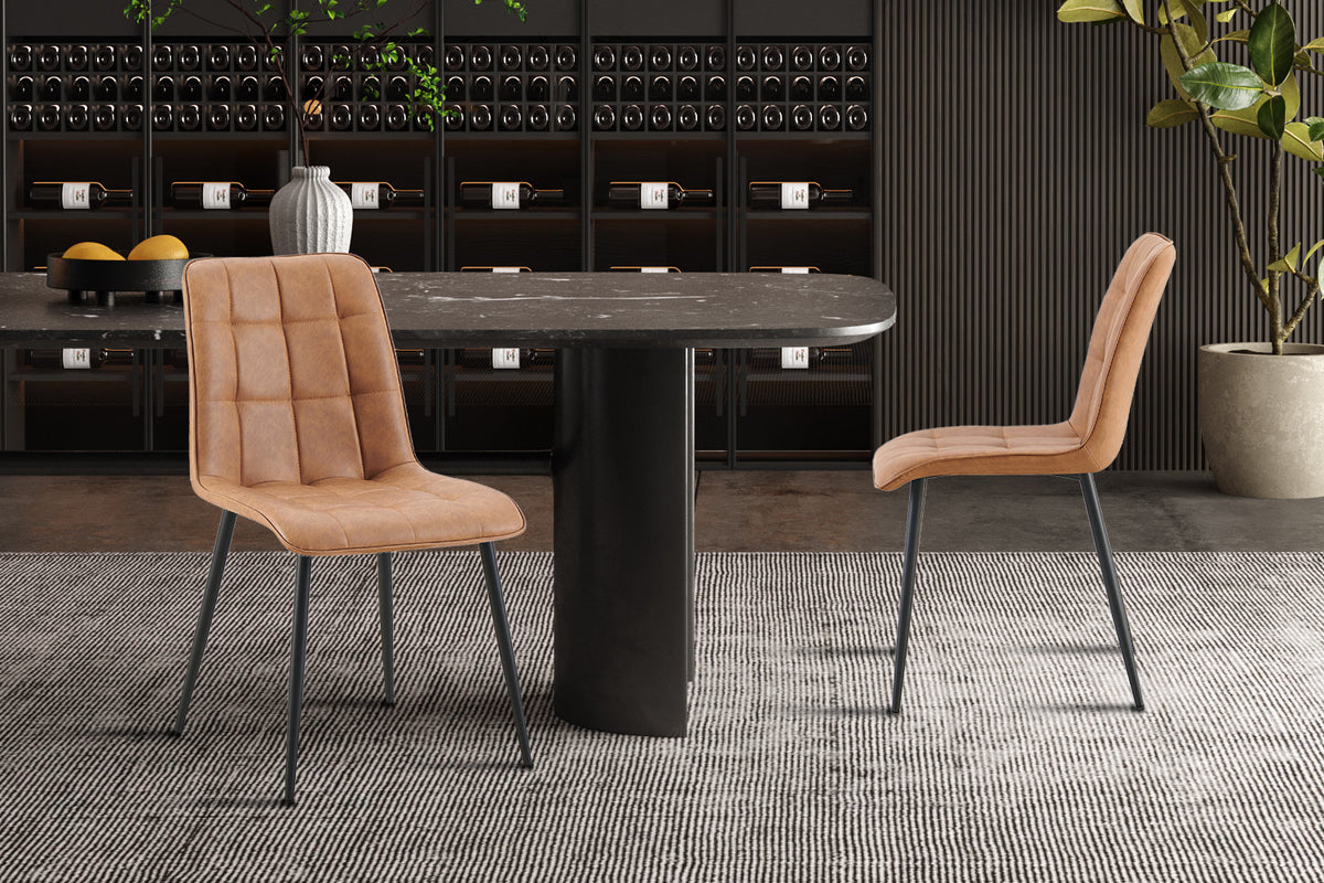 Stoelen 'Furas' Vintage PU Cognac RS