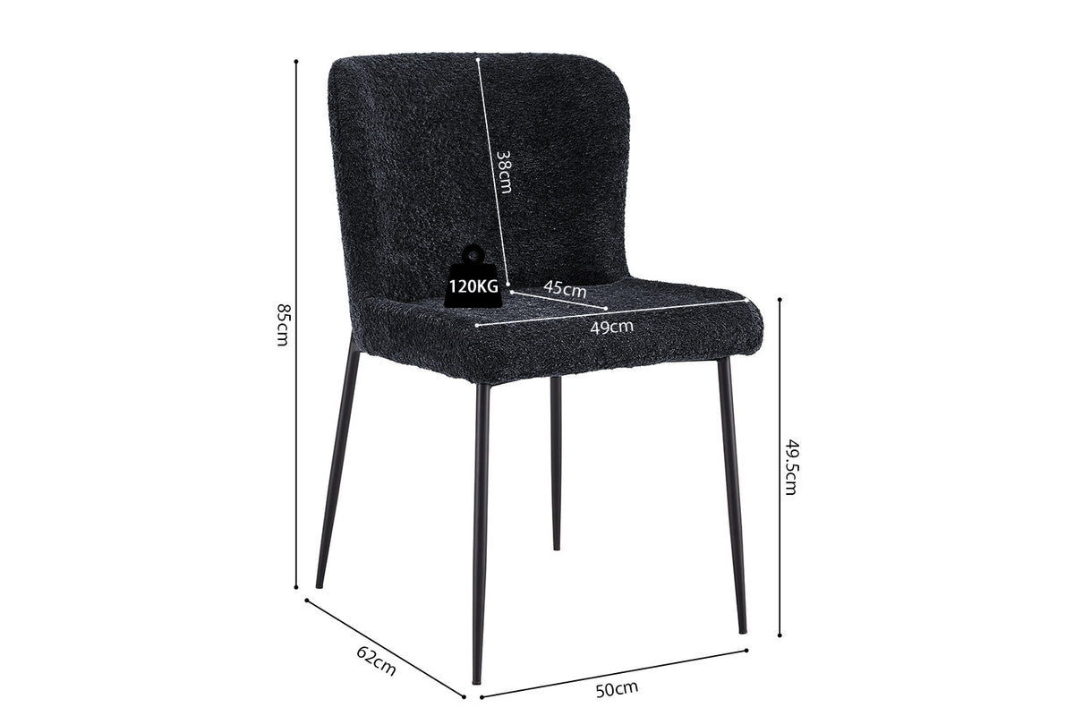 Stoel 'Lisa' Bouclé Dark Grey RS