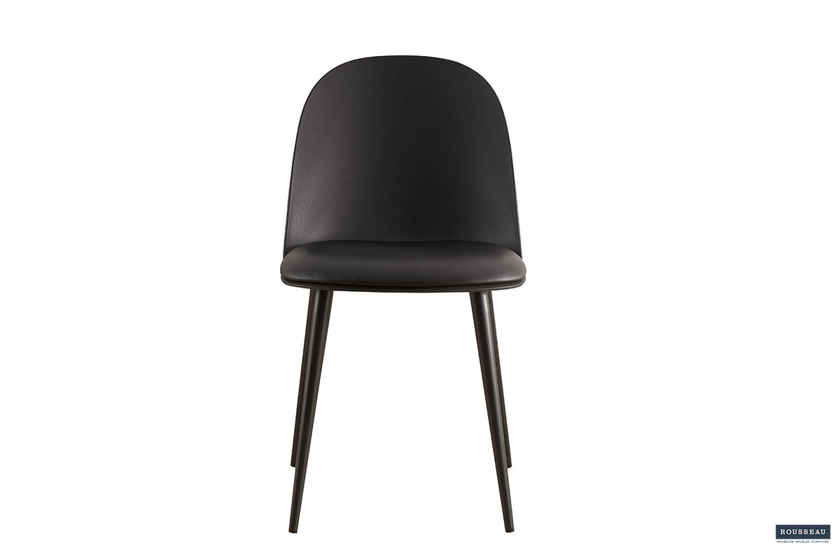 Chaise « Jasmin » assise PP coussin PU noir RS