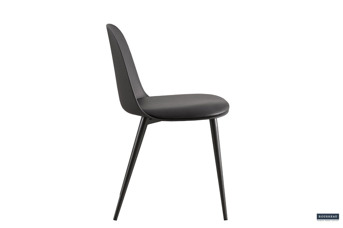 Chaise « Jasmin » assise PP coussin PU noir RS