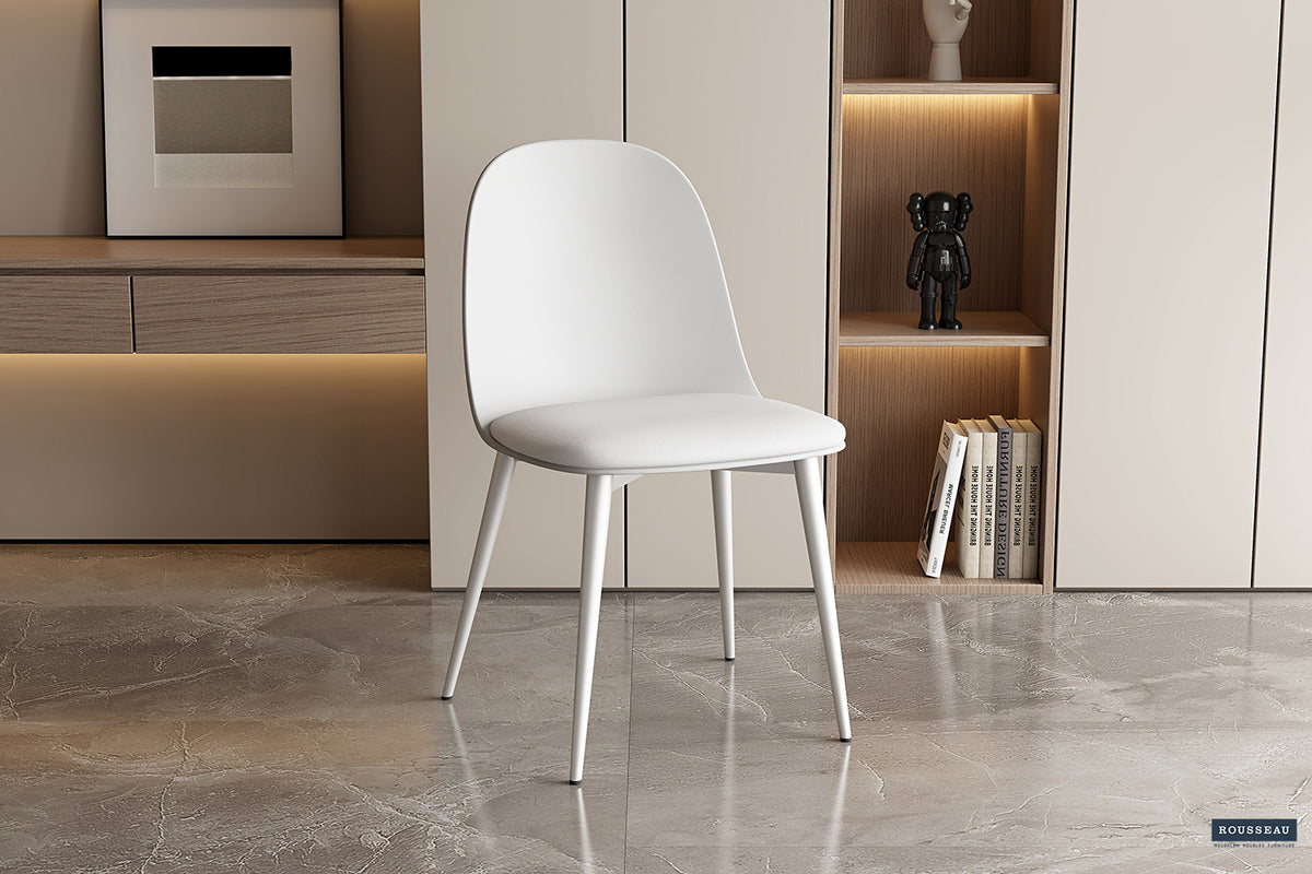 Chaise « Jasmin » Assise PP coussin PU blanc RS