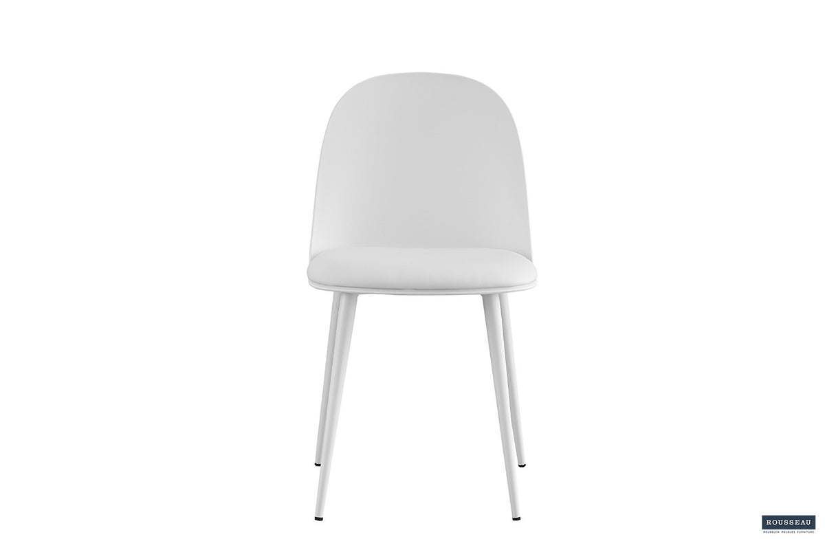 Chaise « Jasmin » Assise PP coussin PU blanc RS