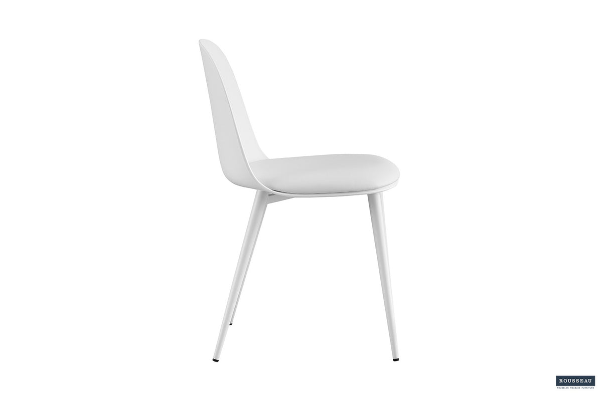 Chaise « Jasmin » Assise PP coussin PU blanc RS