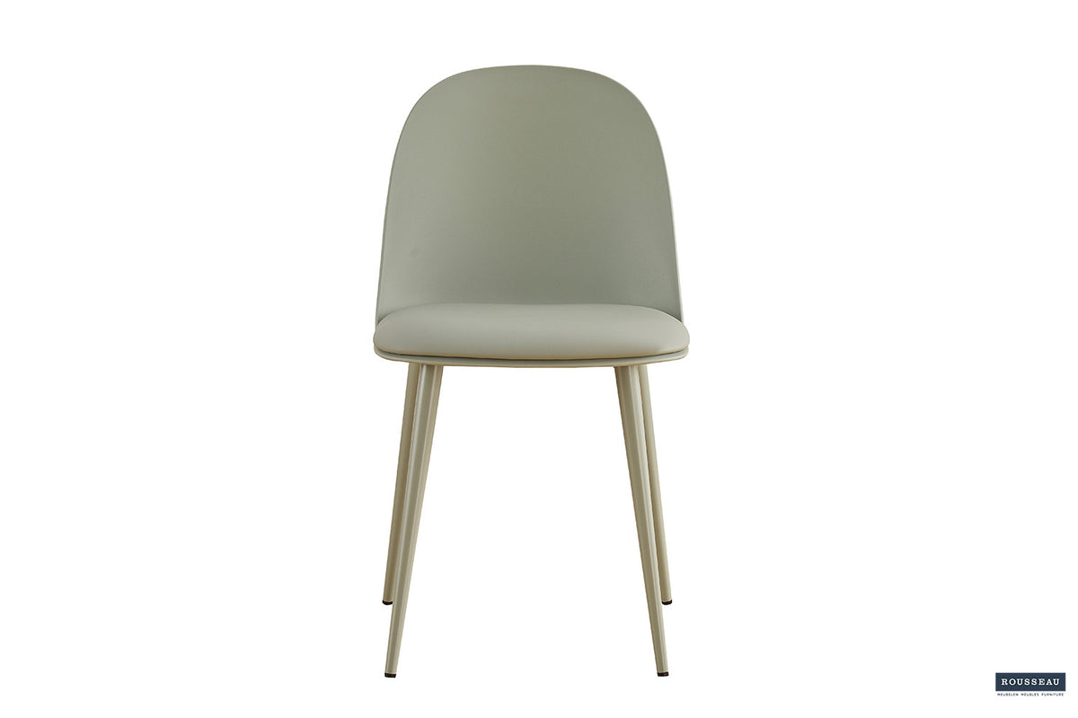 Chaise « Jasmin » assise PP coussin PU gris-vert RS