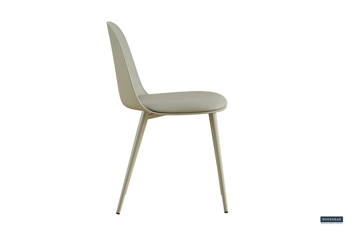 Chaise « Jasmin » assise PP coussin PU gris-vert RS