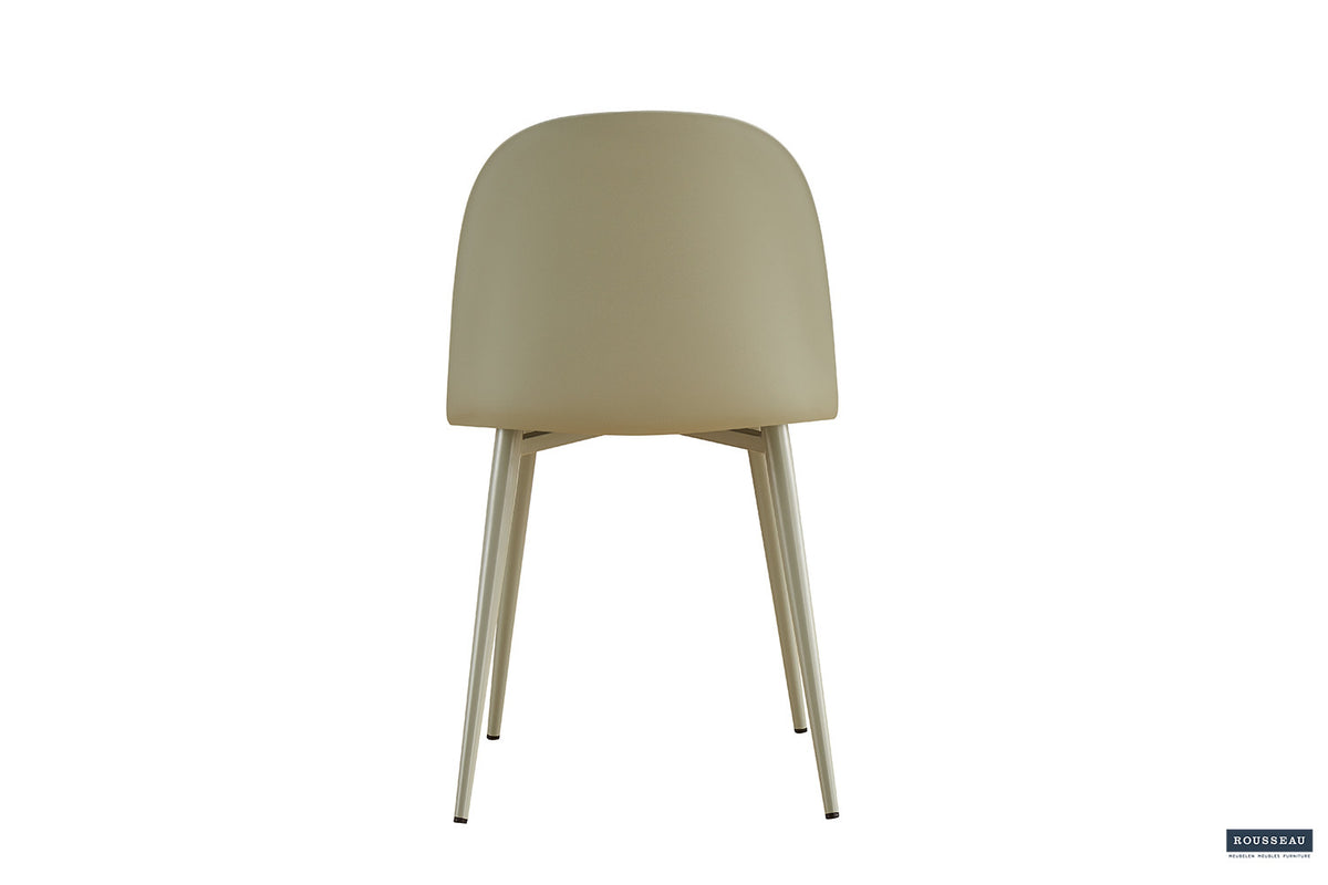 Chaise « Jasmin » assise PP coussin PU gris-vert RS