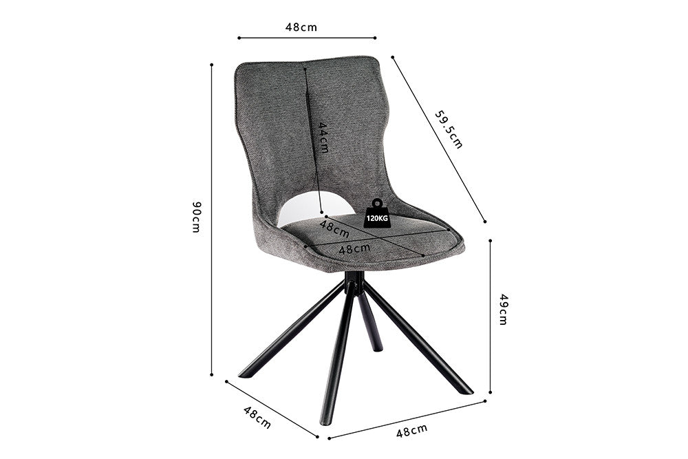 Stoel 'Mori' Draaibaar tot 0 donkergrijs - RS