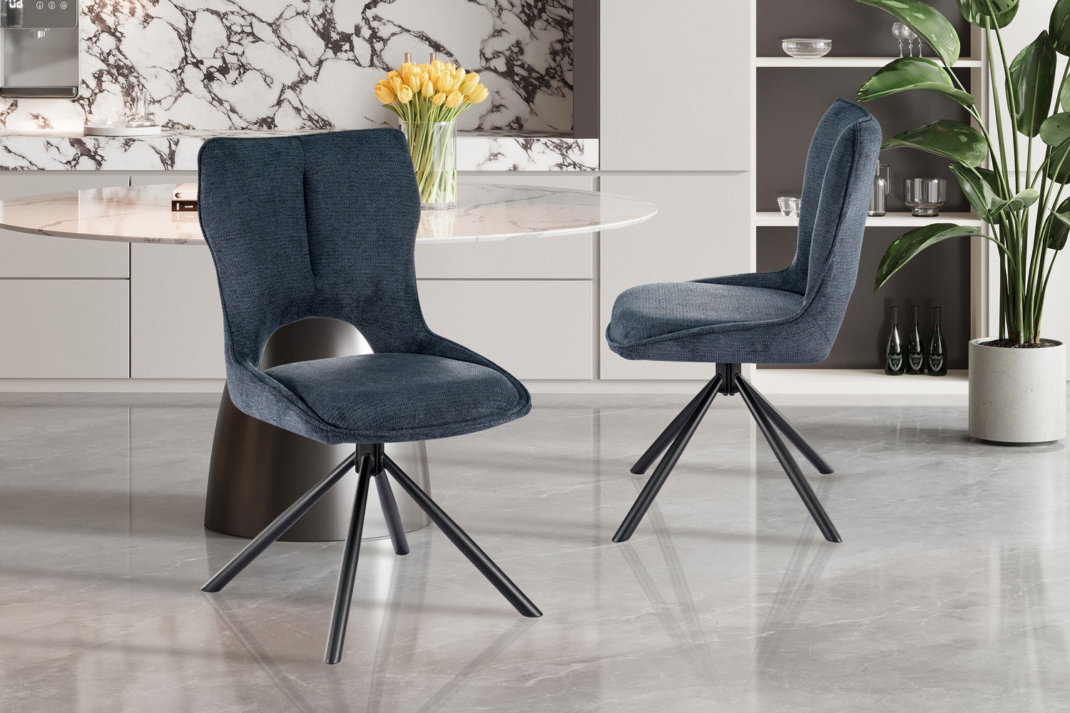 Stoel 'Mori' Draaibaar tot 0 blauw - RS