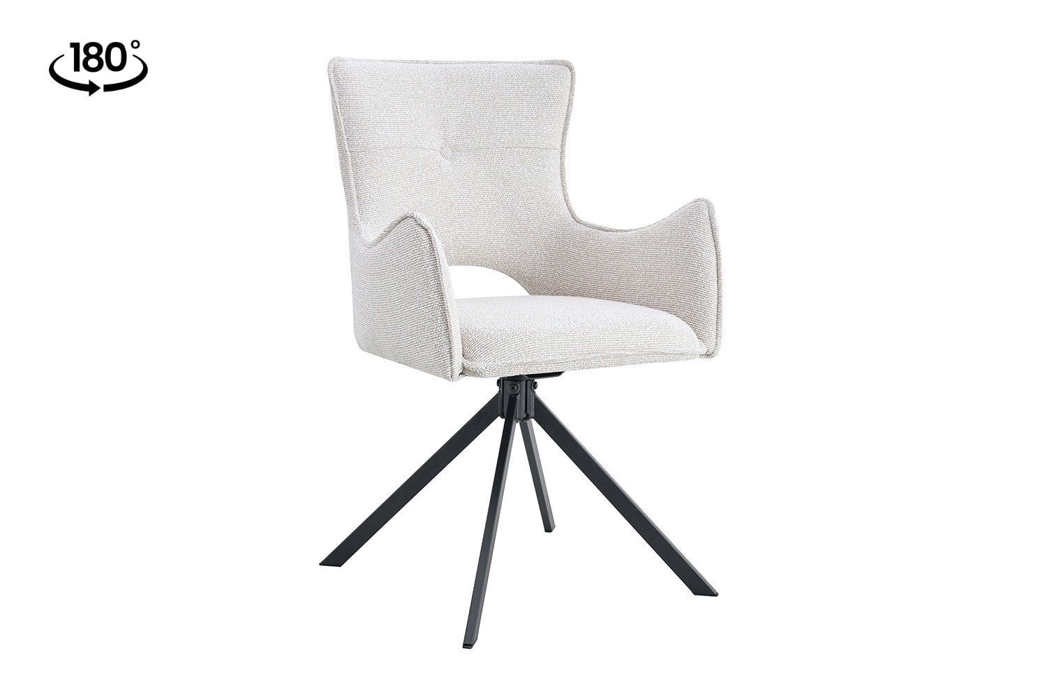 Armstoel 'Billy' Draaibaar tot 0 ecru - RS