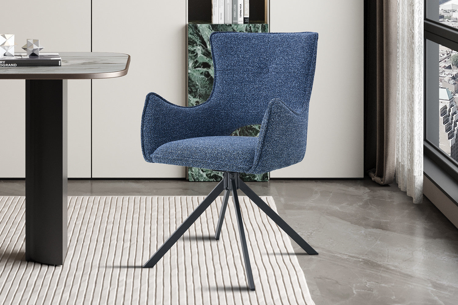 Armstoel 'Billy' Draaibaar tot 0 blauw - RS