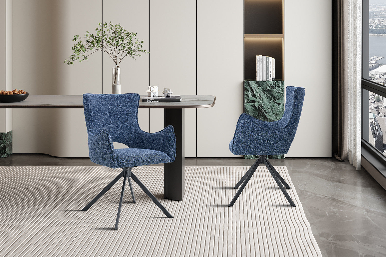 Armstoel 'Billy' Draaibaar tot 0 blauw - RS