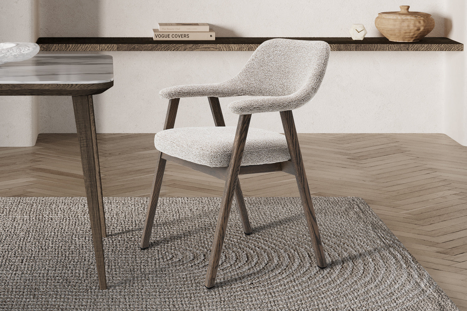 Armstoel 'Coralie' eik massief zand - RS