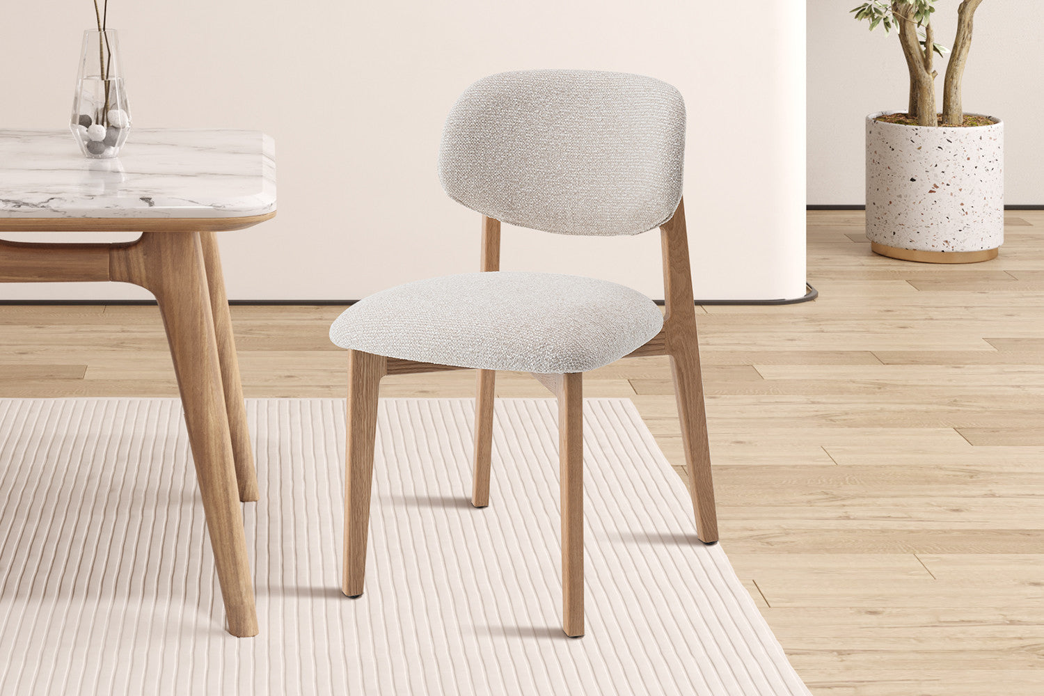 Eetkamerstoel 'Carmen' eik massief beige - RS