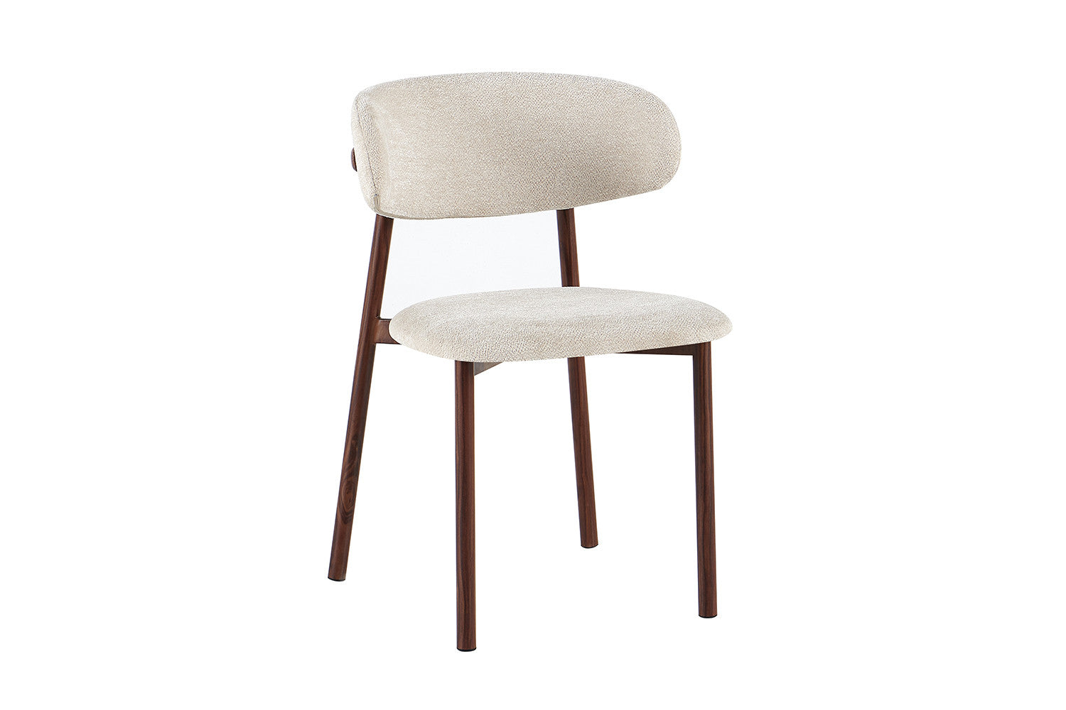 NIEUW - Stoel 'Coco' Walnoot - Stof Fabb Raven 24 Beige - RS