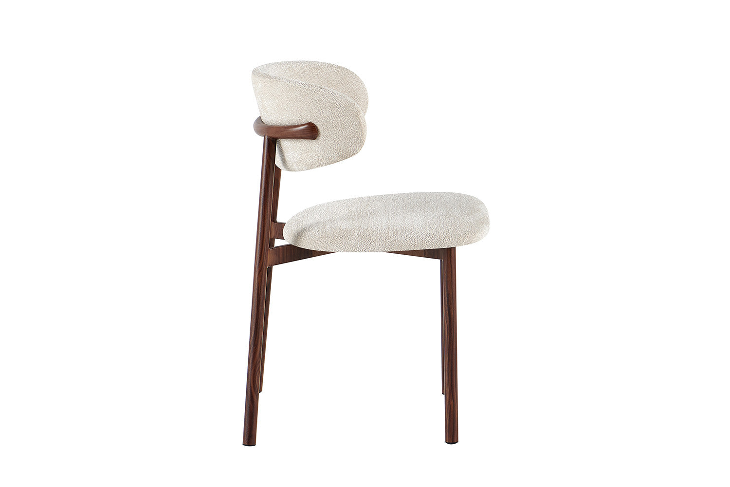 NIEUW - Stoel 'Coco' Walnoot - Stof Fabb Raven 24 Beige - RS