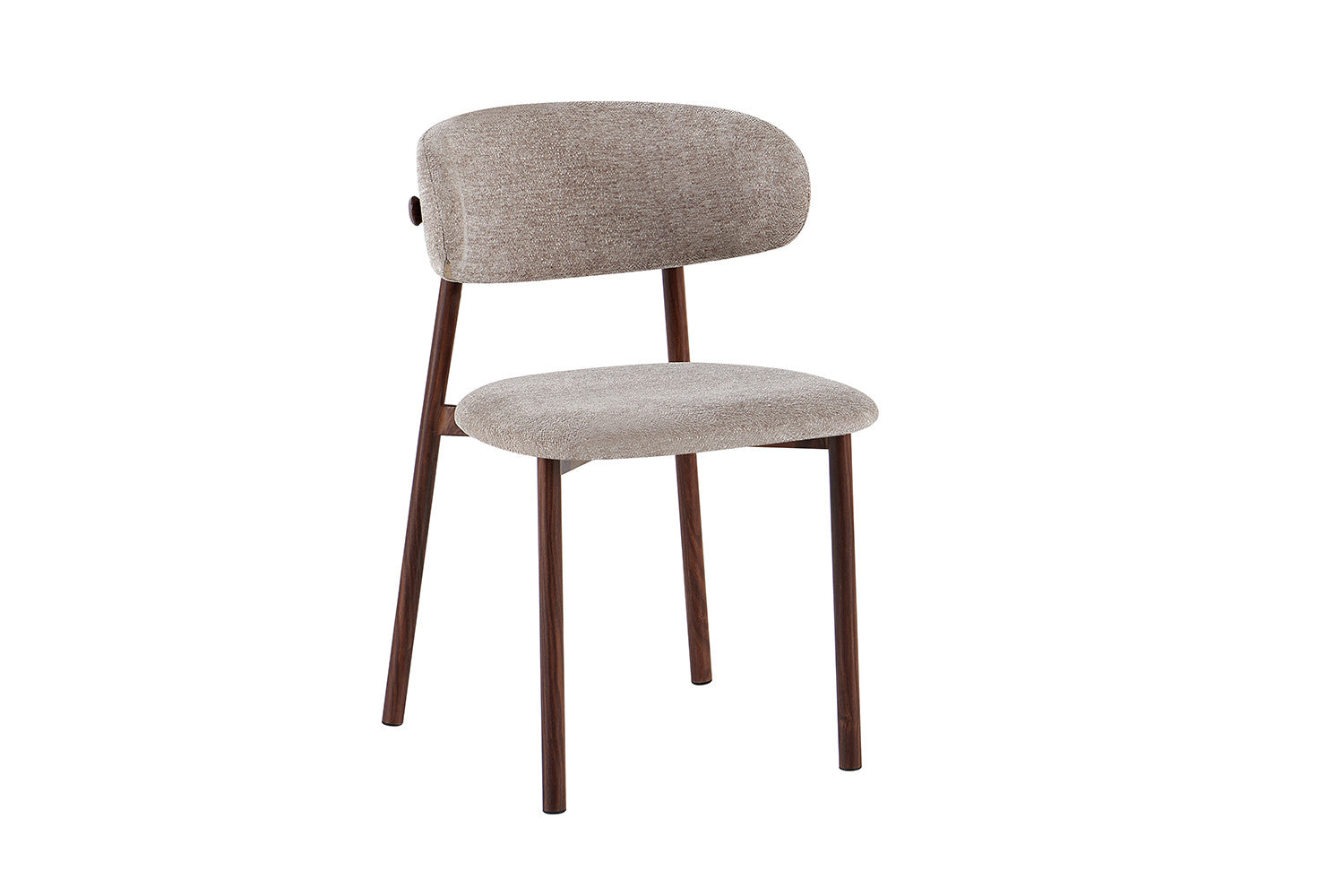 NIEUW - Stoel 'Coco' Walnoot - Stof Fabb Raven 30 Zand - RS