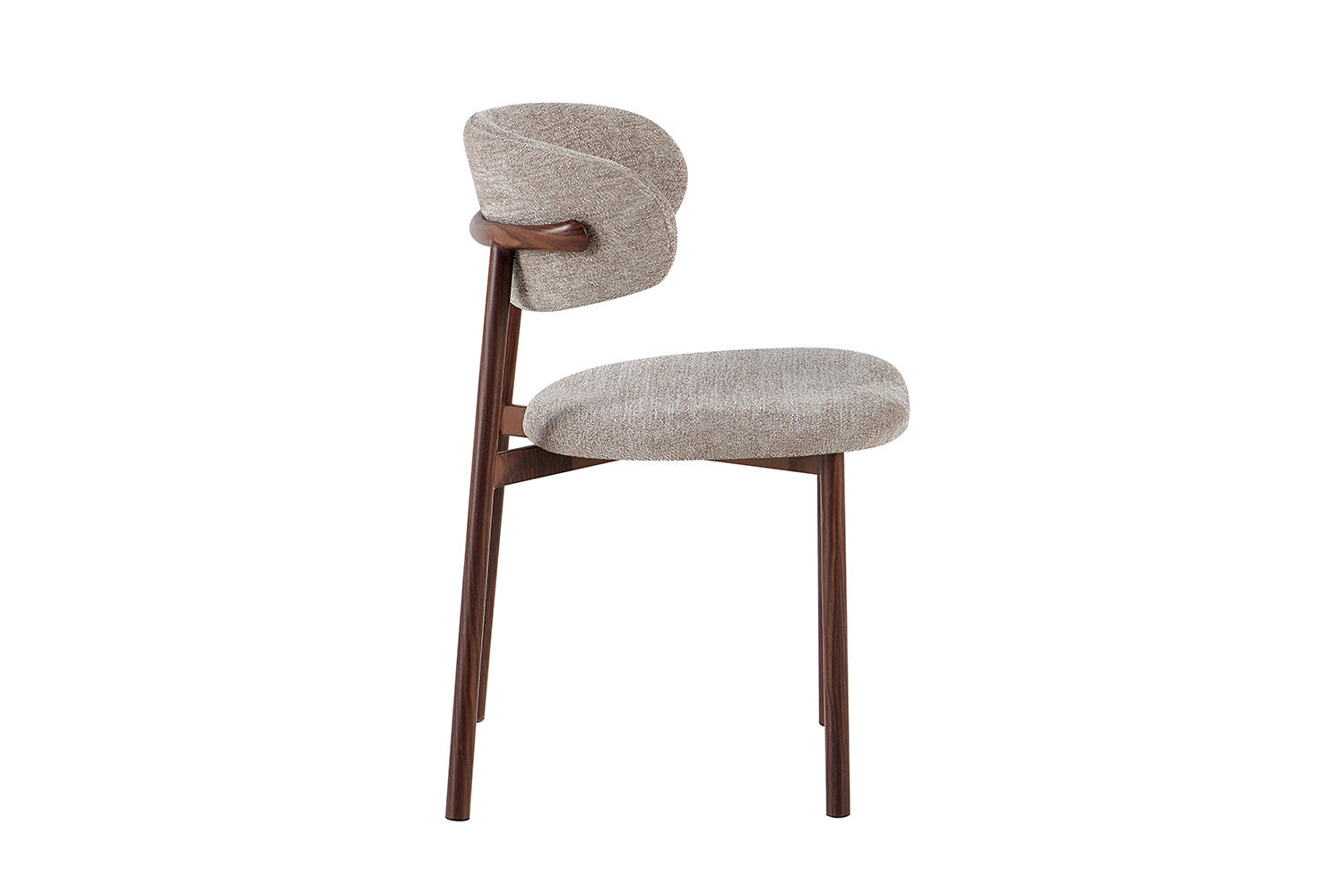 NIEUW - Stoel 'Coco' Walnoot - Stof Fabb Raven 30 Zand - RS