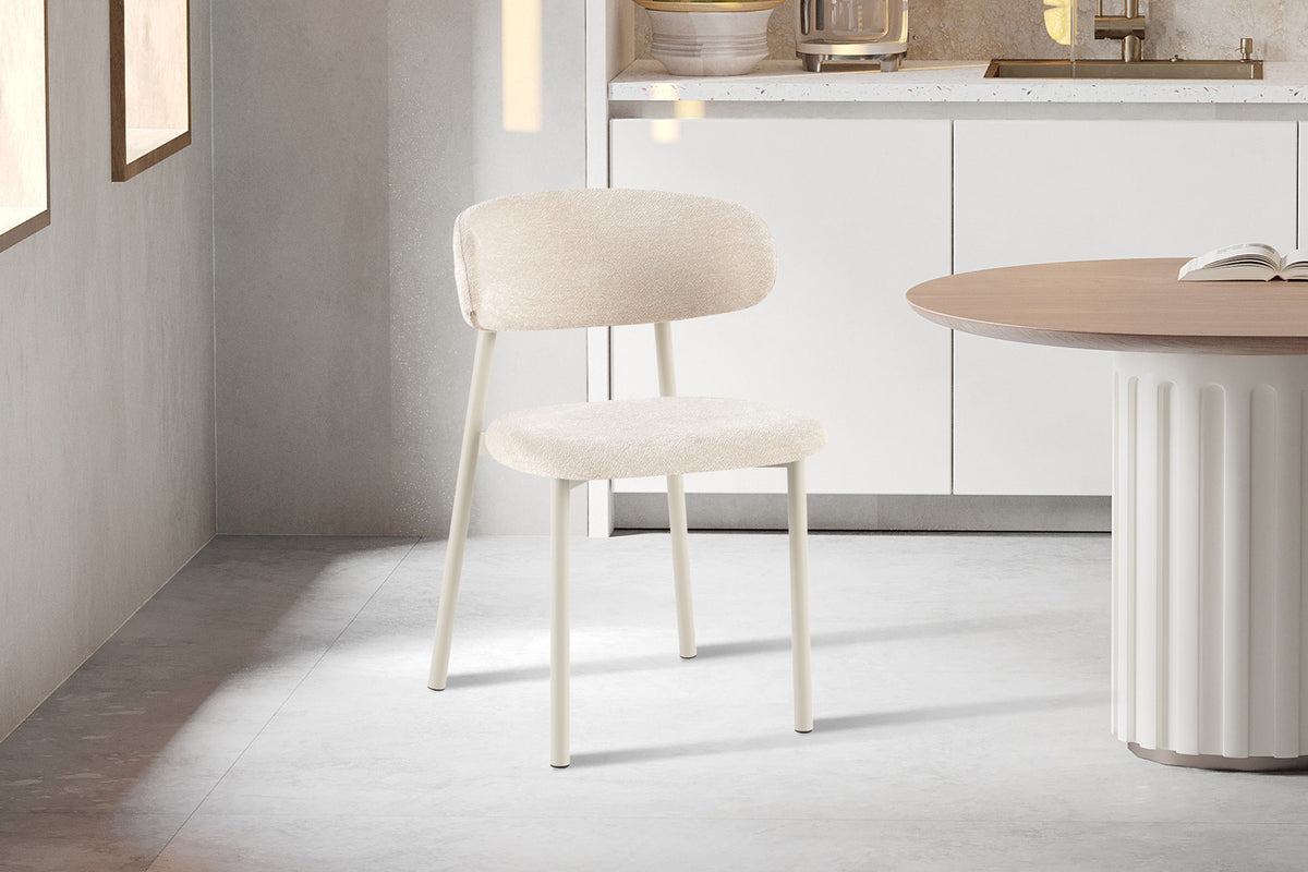 Stoel 'Coco' Grijs - Stof Fabb Raven 24 Beige - RS