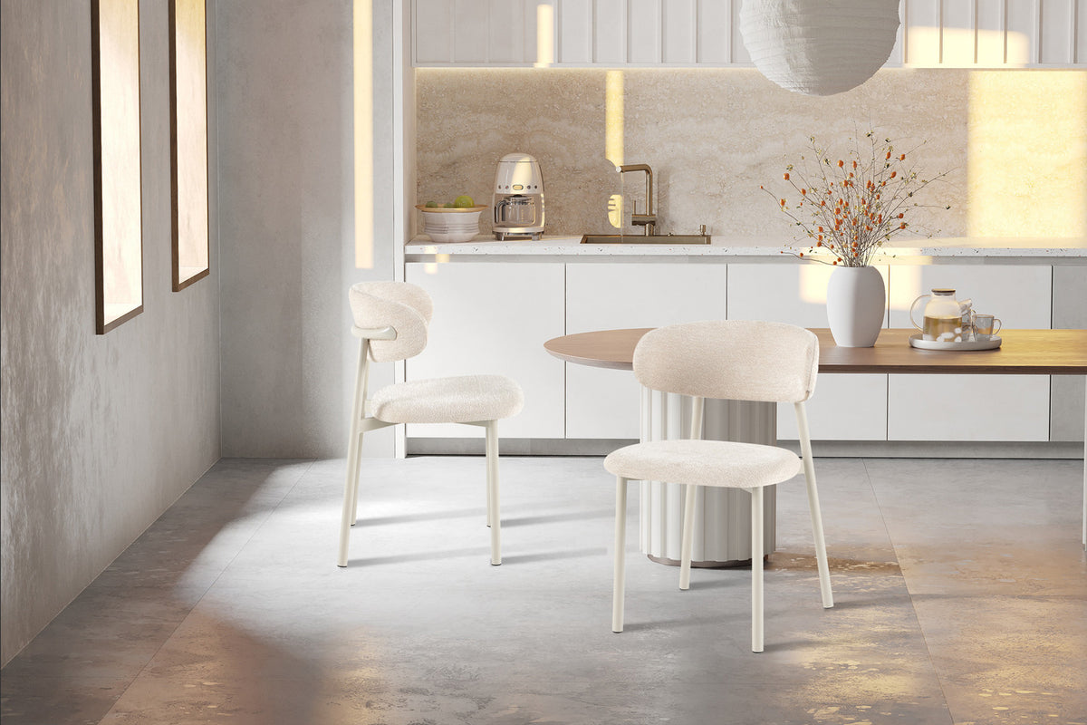 Stoel 'Coco' Grijs - Stof Fabb Raven 24 Beige - RS