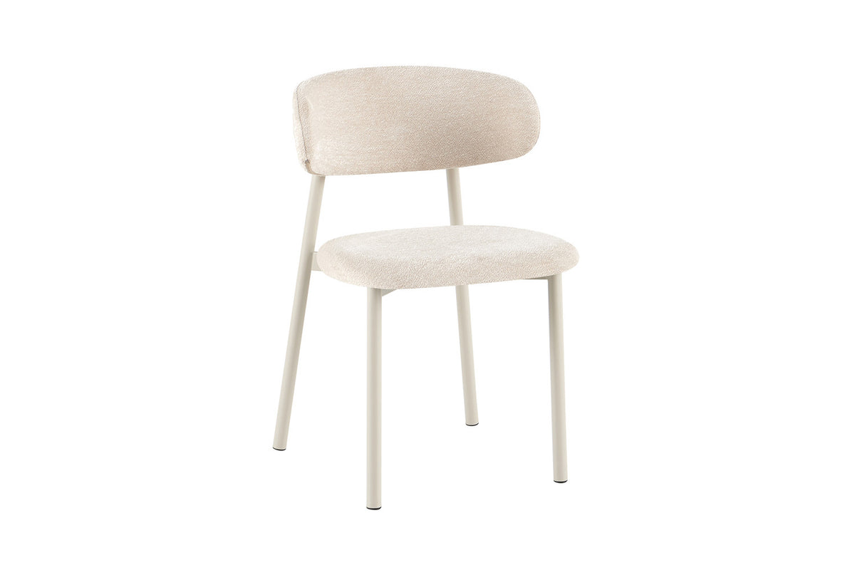 Stoel 'Coco' Grijs - Stof Fabb Raven 24 Beige - RS