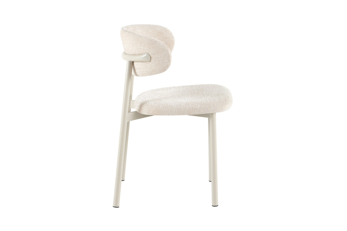 Stoel 'Coco' Grijs - Stof Fabb Raven 24 Beige - RS