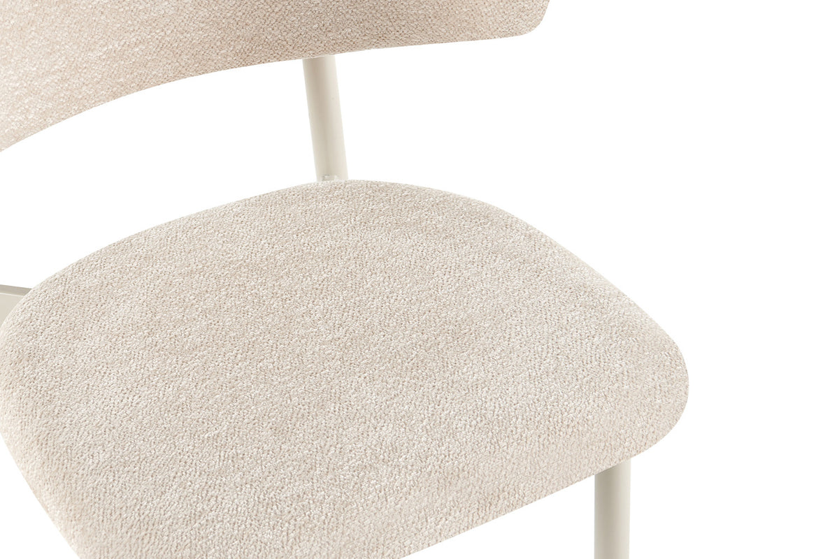 Stoel 'Coco' Grijs - Stof Fabb Raven 24 Beige - RS