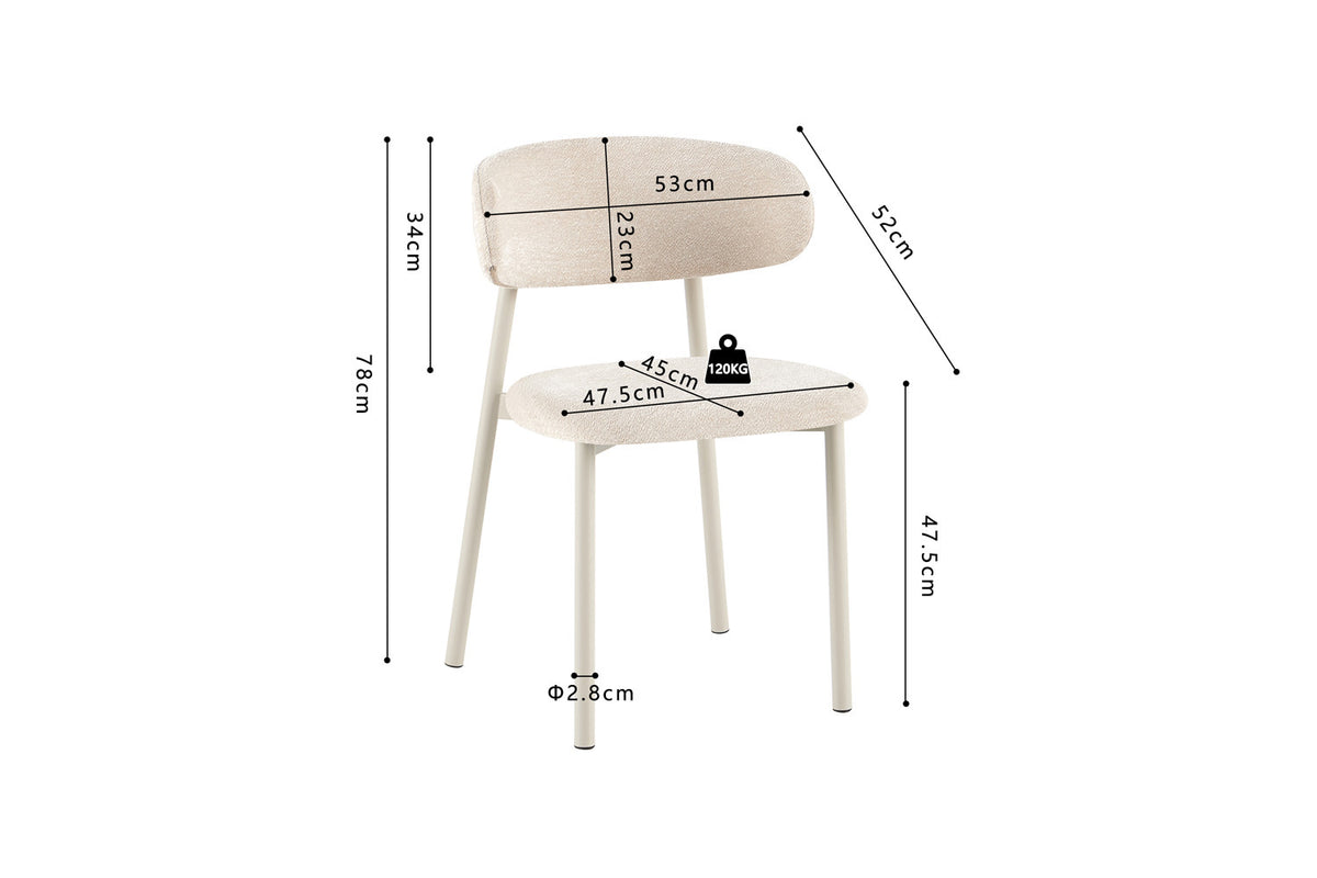 Stoel 'Coco' Grijs - Stof Fabb Raven 24 Beige - RS