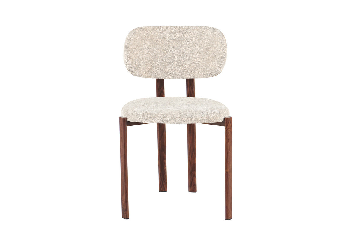 Stoel 'Jade' Walnoot - Stof Fabb Raven 24 Beige - RS