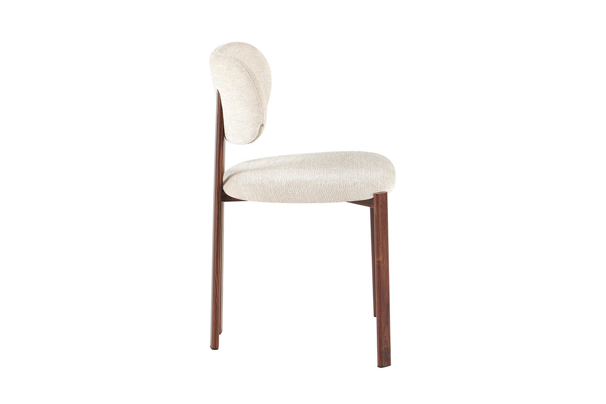 Stoel 'Jade' Walnoot - Stof Fabb Raven 24 Beige - RS