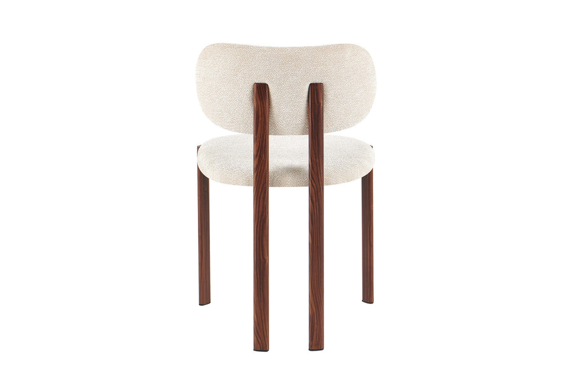 Stoel 'Jade' Walnoot - Stof Fabb Raven 24 Beige - RS