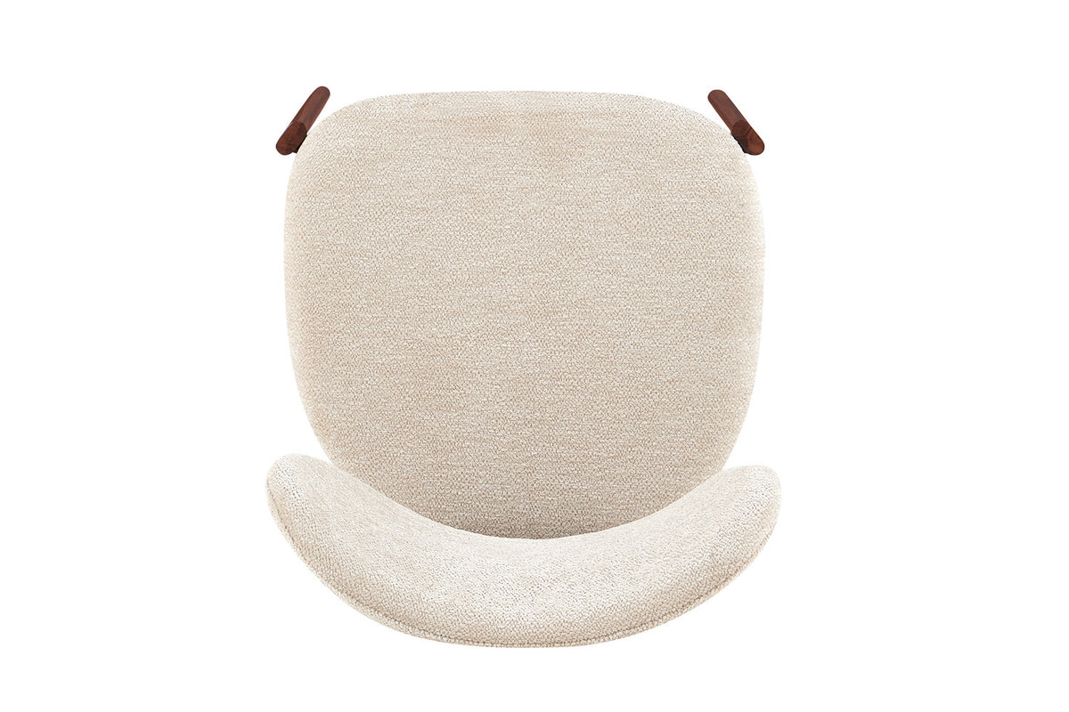 Stoel 'Jade' Walnoot - Stof Fabb Raven 24 Beige - RS