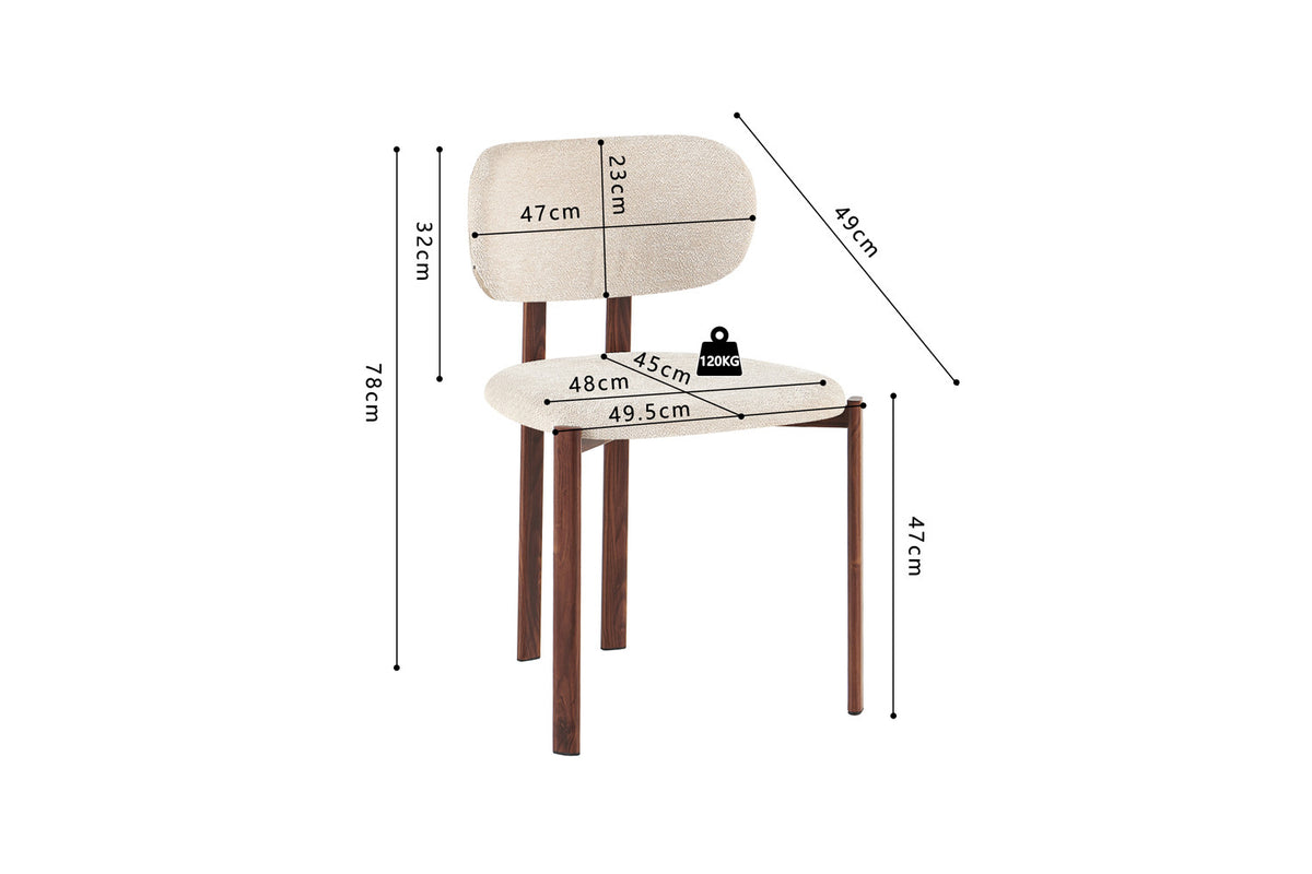 Stoel 'Jade' Walnoot - Stof Fabb Raven 24 Beige - RS