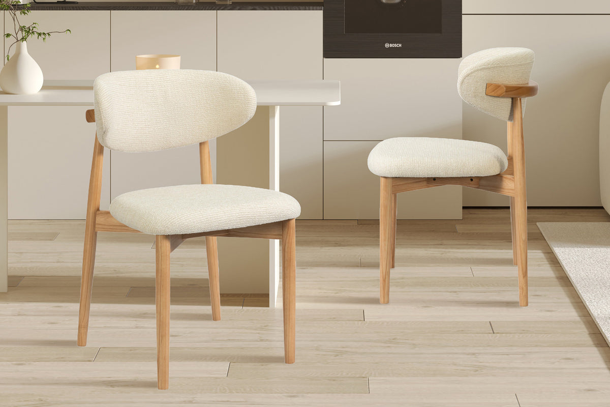 Stoel 'Clara' Essenhout Naturel Ote Milan 103 Beige - RS