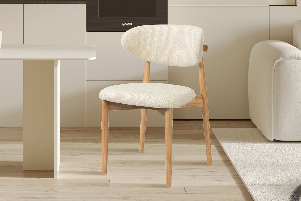 Stoel 'Clara' Essenhout Naturel Ote Milan 103 Beige - RS