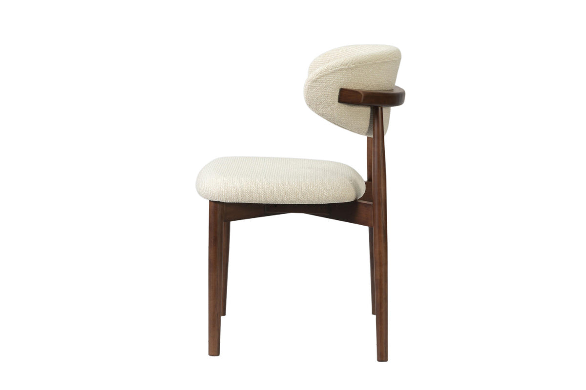 Stoel 'Clara' Essenhout Walnoot Ote Milan 103 Beige - RS
