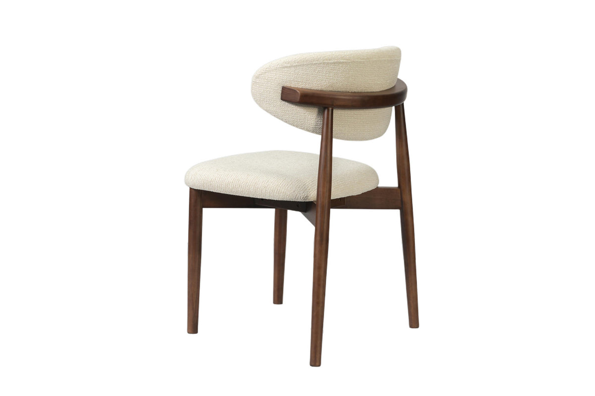 Stoel 'Clara' Essenhout Walnoot Ote Milan 103 Beige - RS
