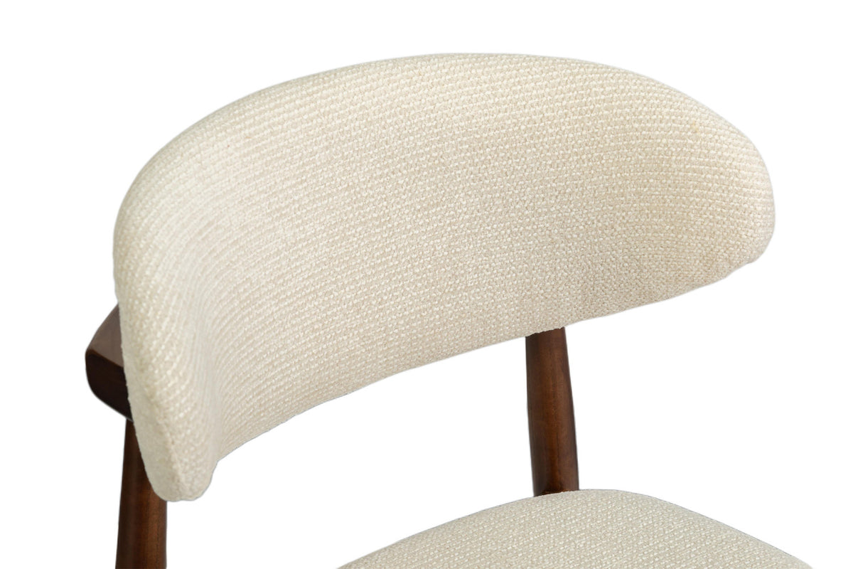 Stoel 'Clara' Essenhout Walnoot Ote Milan 103 Beige - RS
