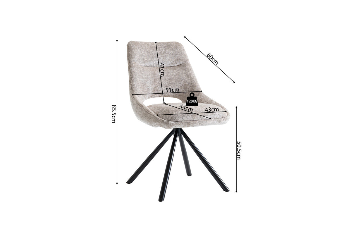 Chaise « Dante » Tissu Beige RS