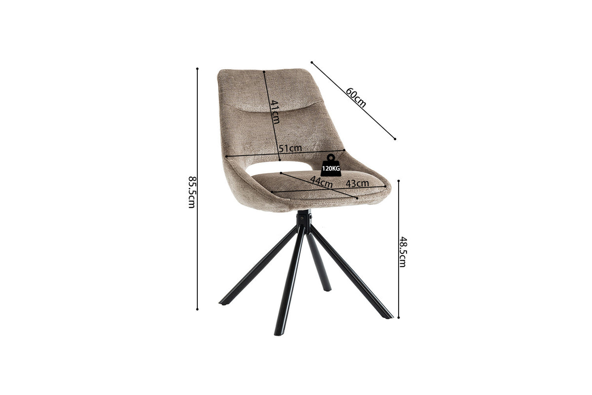 Chaise « Dante » Tissu Taupe RS