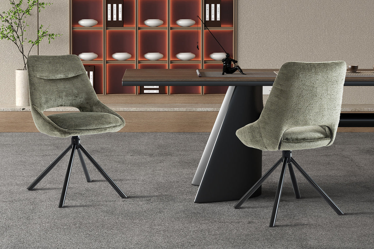 Chaise « Dante » Tissu Vert  RS