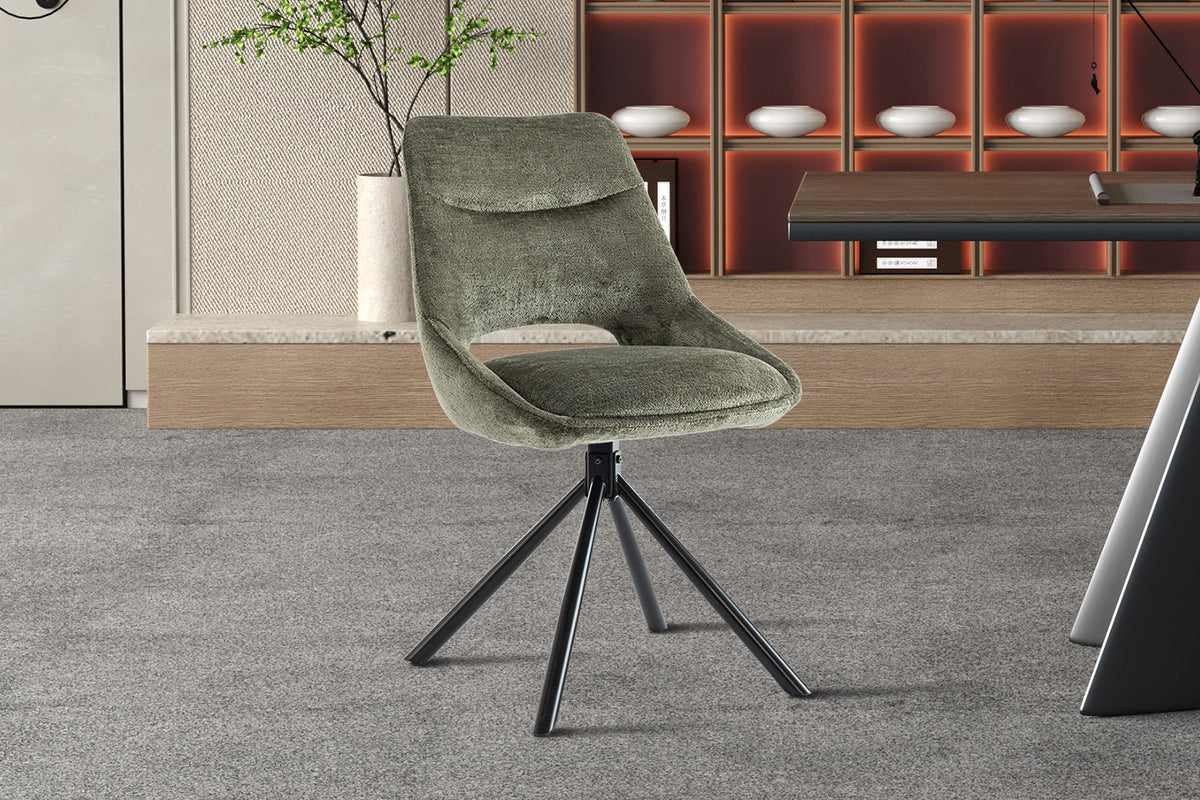 Chaise « Dante » Tissu Vert  RS