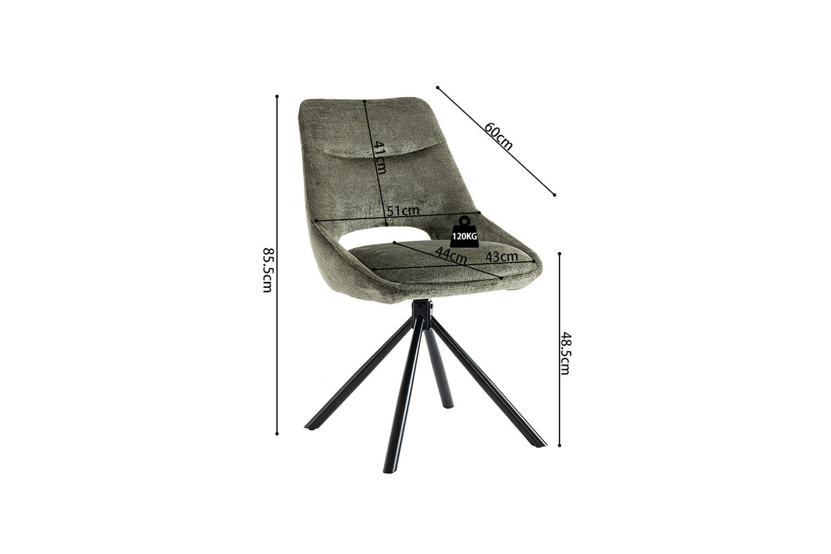 Chaise « Dante » Tissu Vert  RS