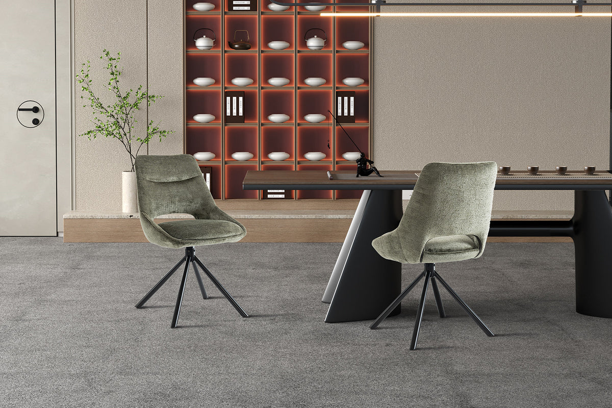 Chaise « Dante » Tissu Vert  RS