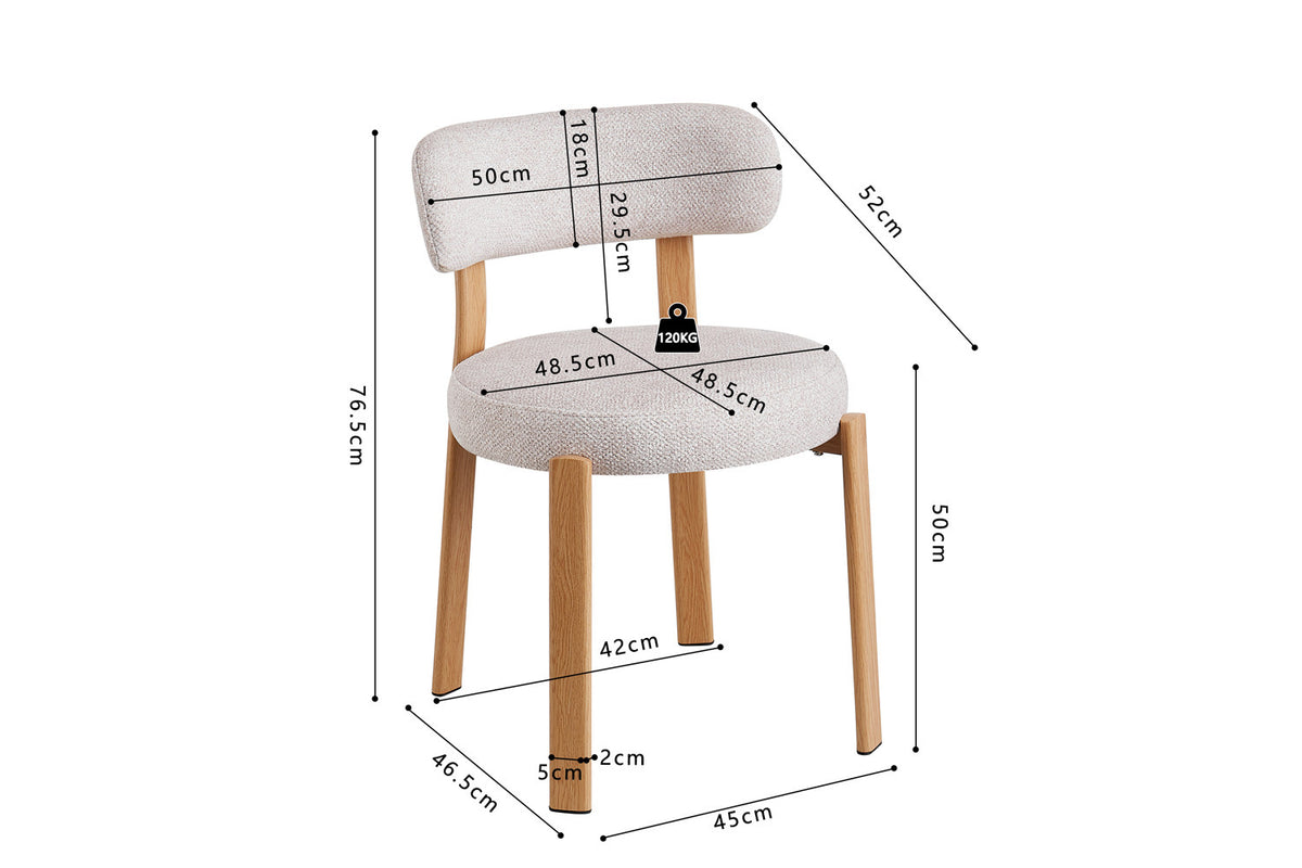 Stoel 'Julia' Naturel - Stof Fabb Leo 23 - RS