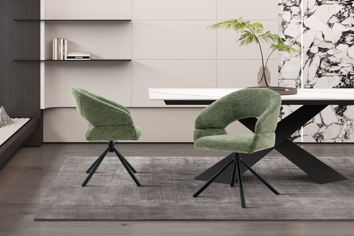 Stoel 'Amber' Draaibaar tot 0 Stof Miracle MTT1018-10 Groen - RS