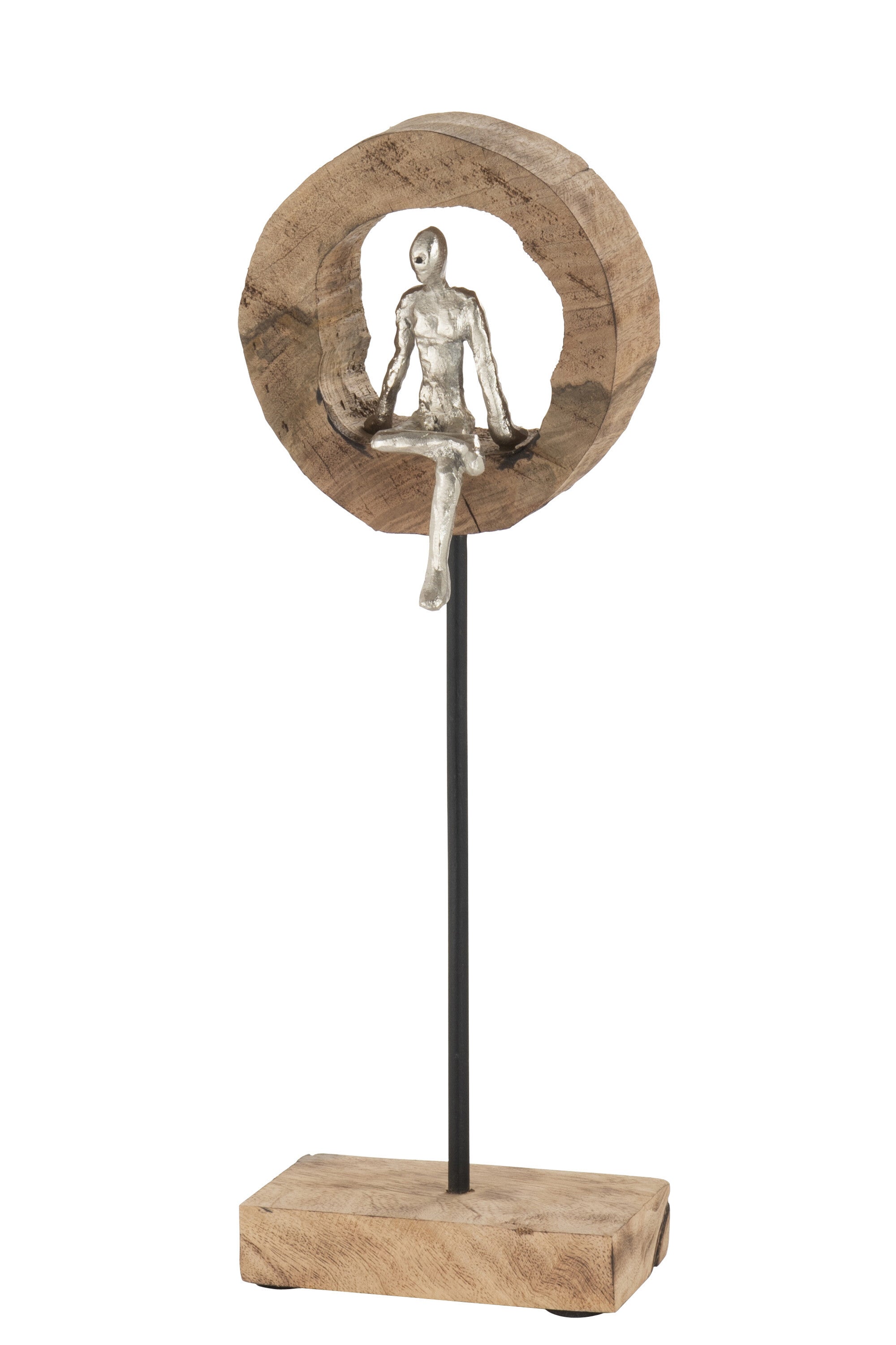 Figuur Denker Ring Mango Hout/Aluminium - J-LINE