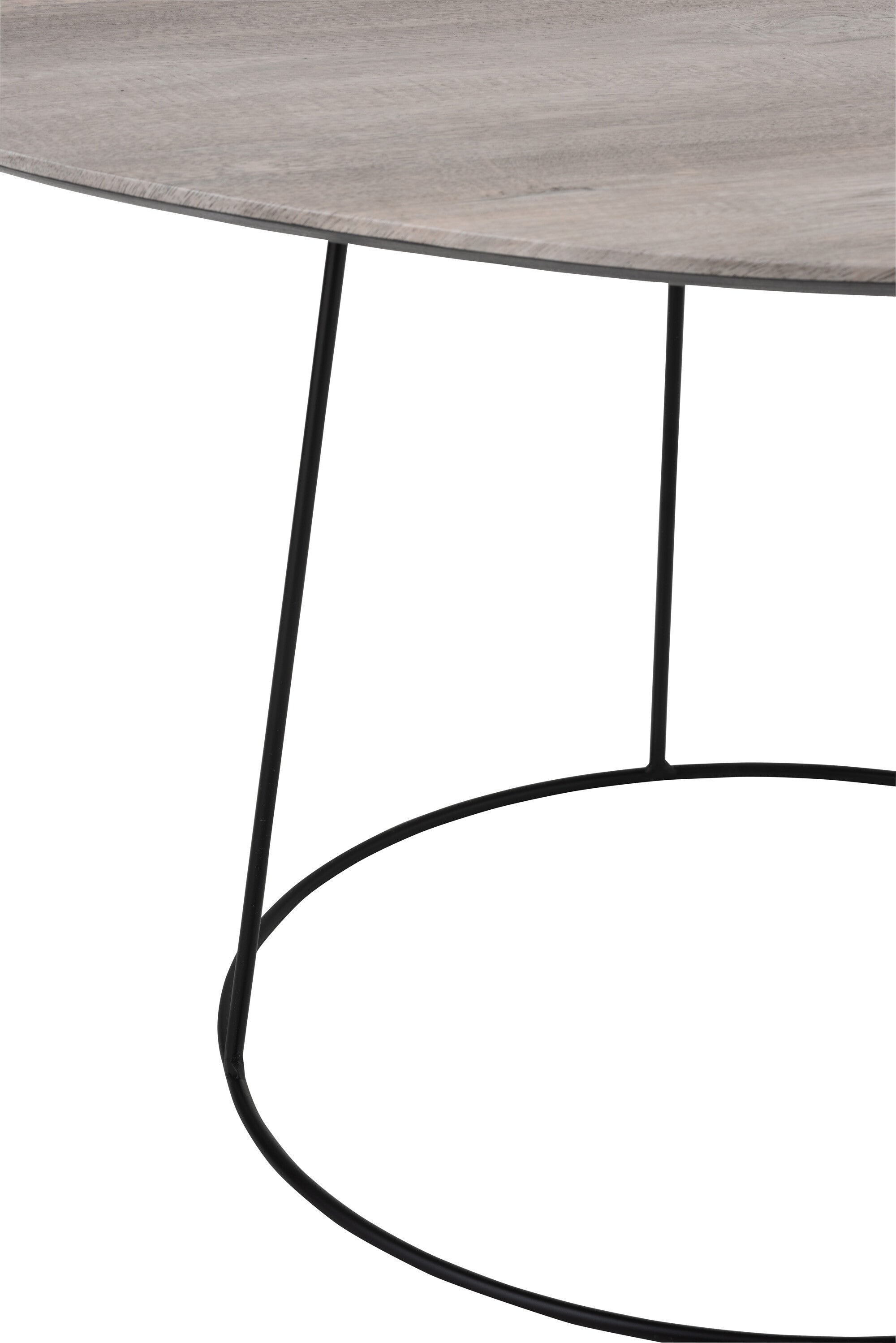 Salontafel Ovaal Mdf/IJzer Natuur/Zwart - J-LINE