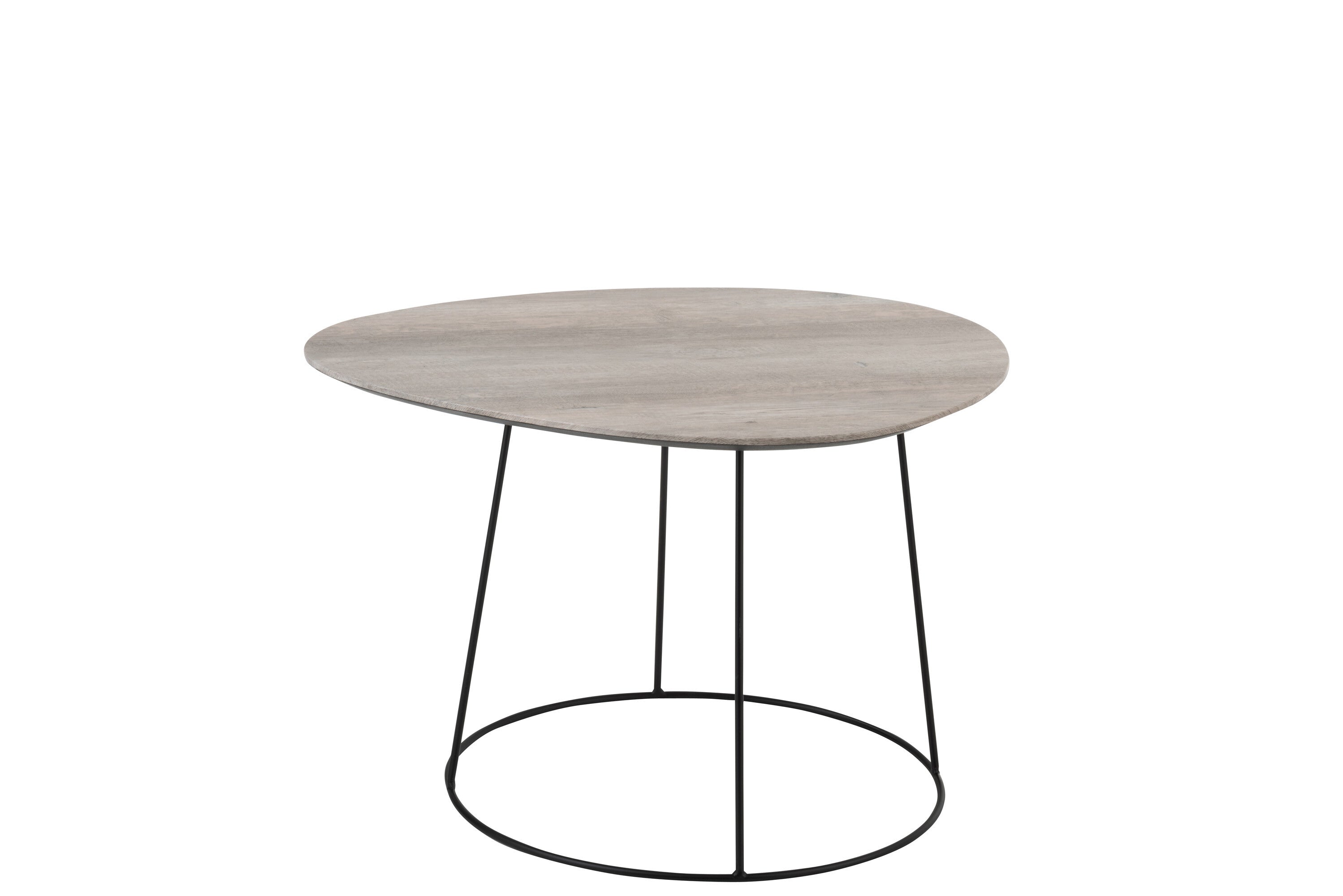 Salontafel Ovaal Mdf/IJzer Natuur/Zwart - J-LINE