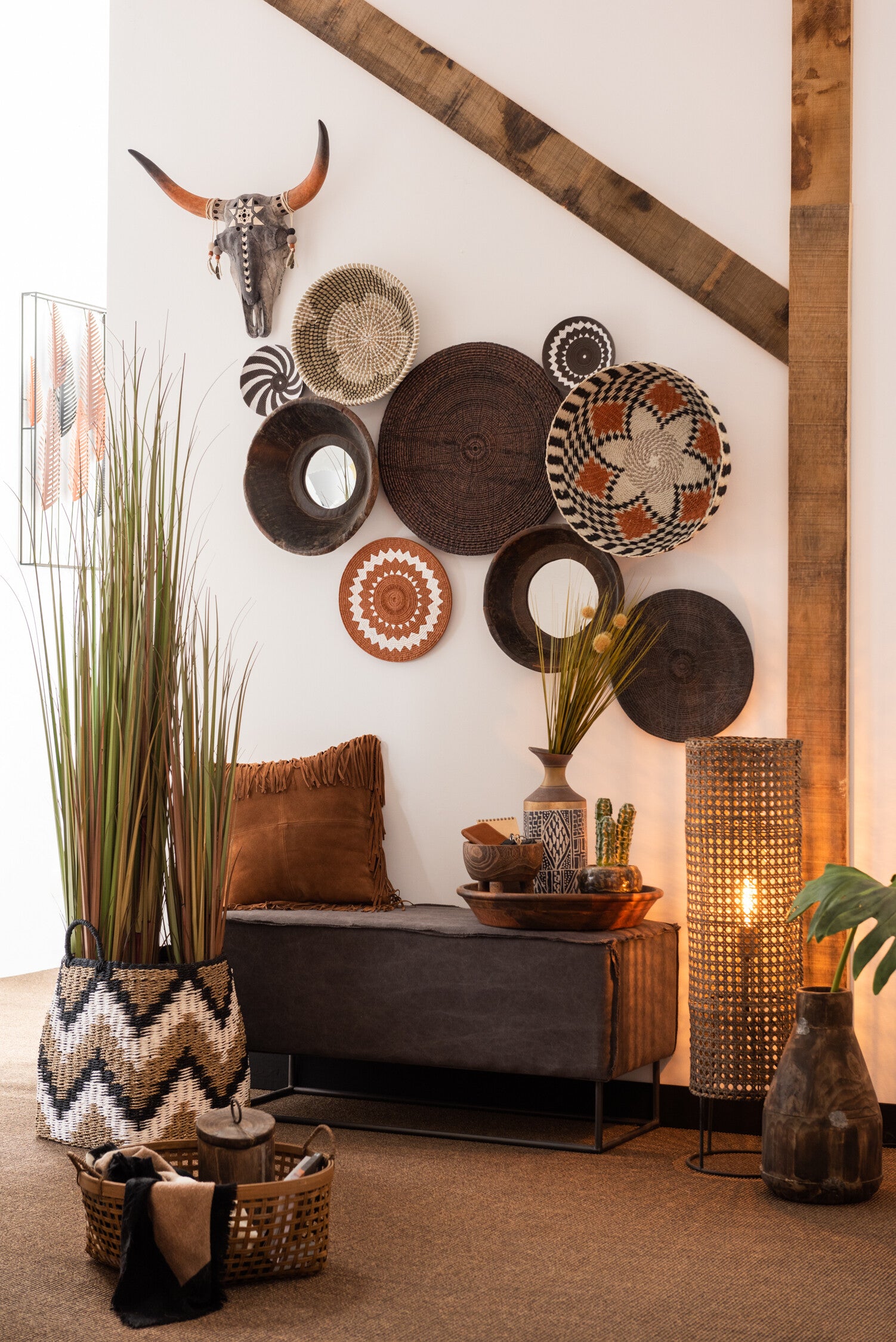 Spiegel hout bruin - J-LINE