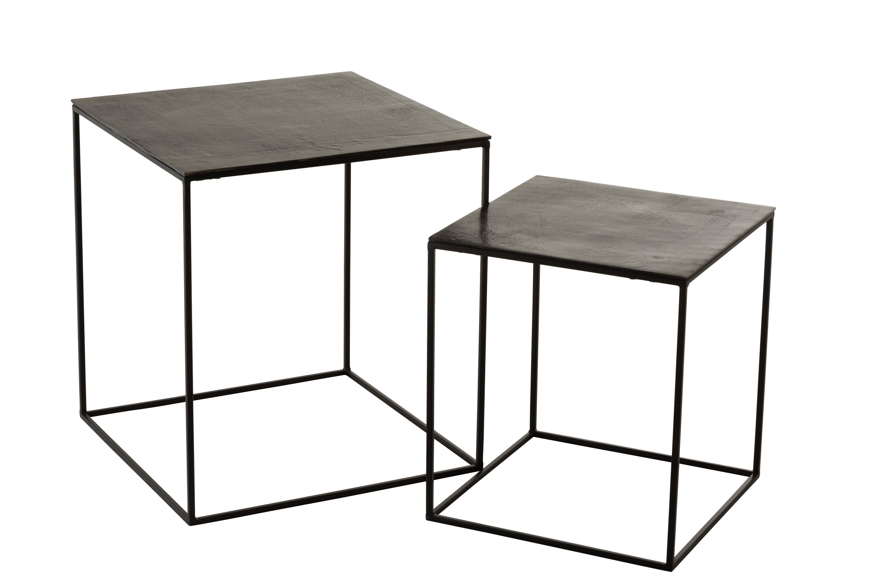 bijzettafels S/2 Geoxideerd Aluminium/IJzer - J-LINEAntiek Zwart